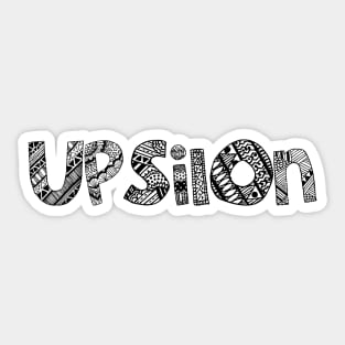 Upsilon Letter Doodle Pattern Sticker